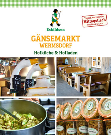 Hofküche und Hofladen auf der Gänsefarm mit Mittagstisch Bierzapfhähnen und Sauerfleisch im nachhaltigen Weckglas